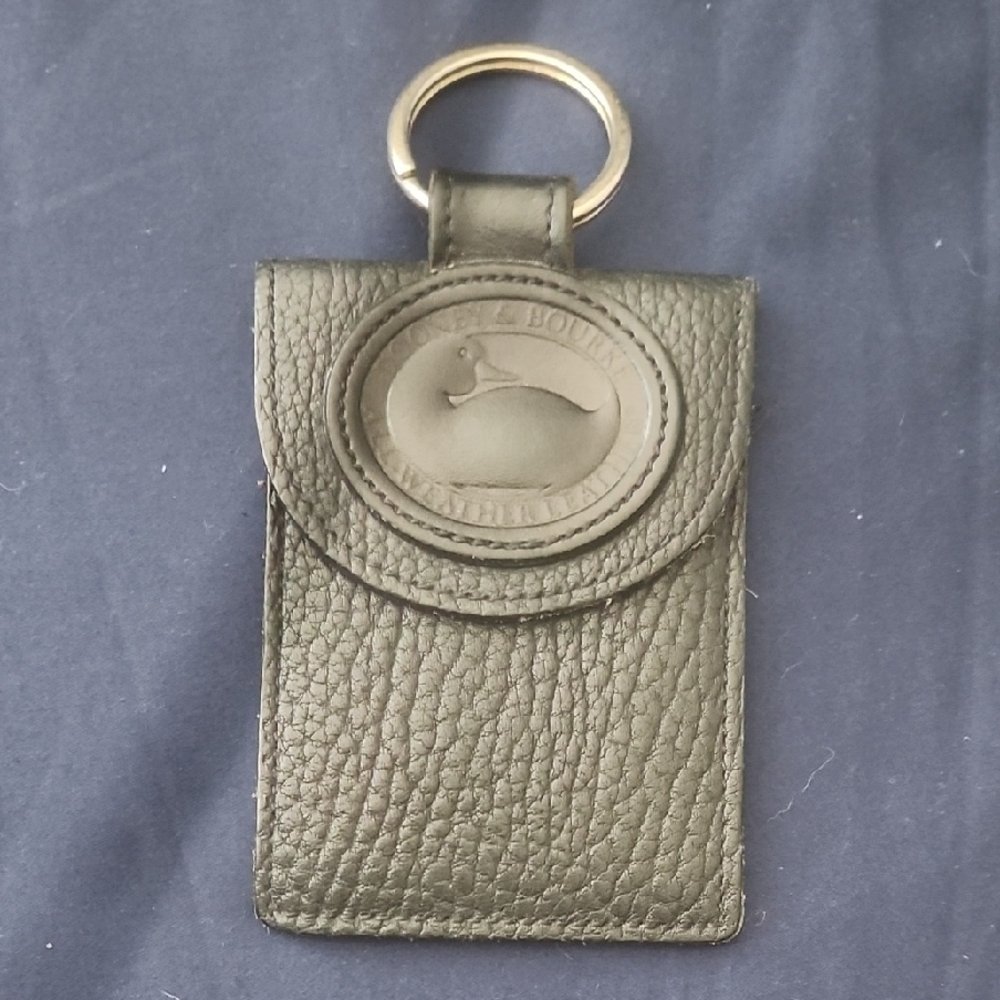 Dooney & Bourke Duck Vintage Keychain Card Holder - Black Leather